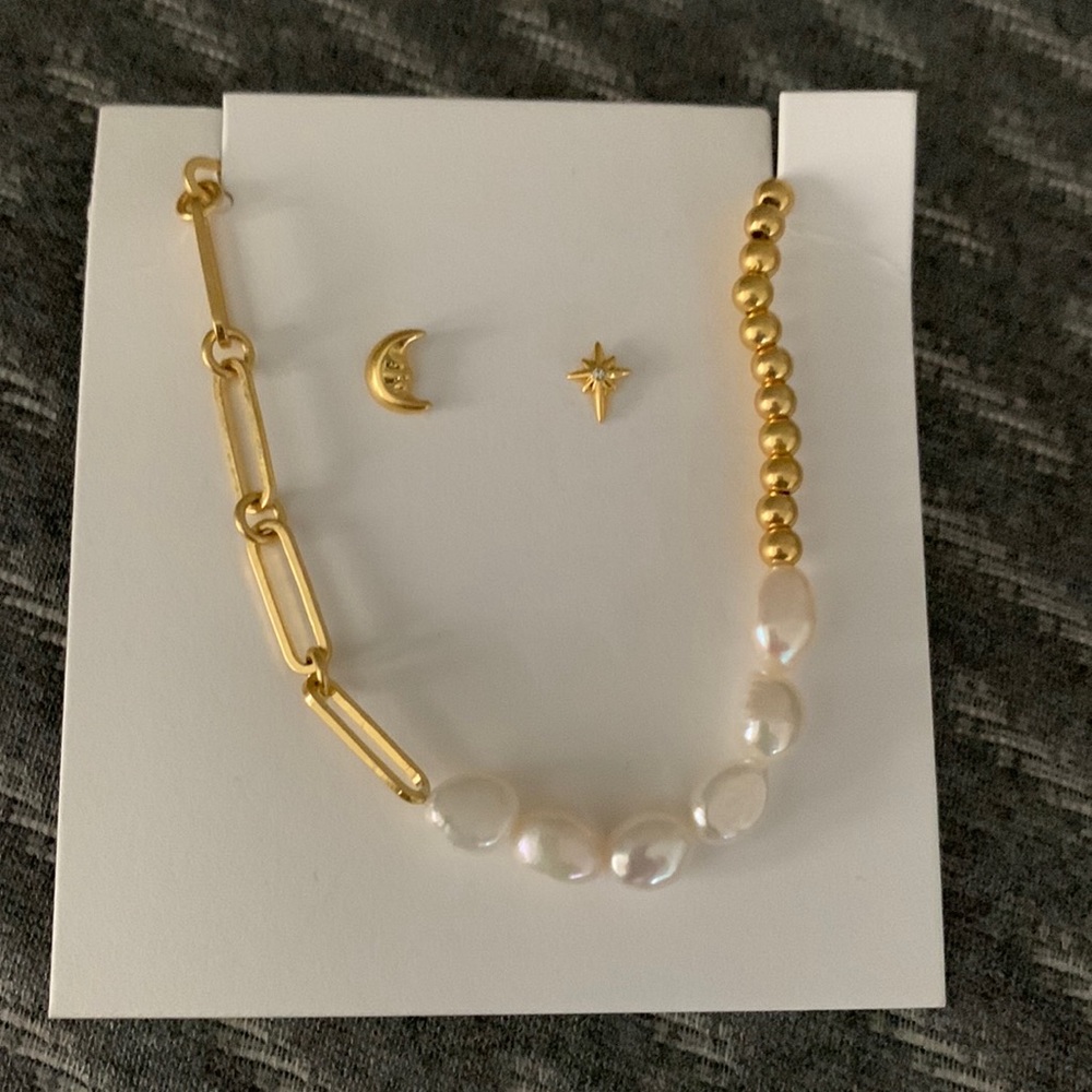 NWOT Madewell necklace and earring set